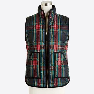 J. Crew Tartan Plaid Quilted Puffer Vest